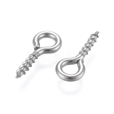 Non-Tarnish 304 Stainless Steel Screw Eye Pin Peg Bails X-STAS-K171-52P-10x4mm-1