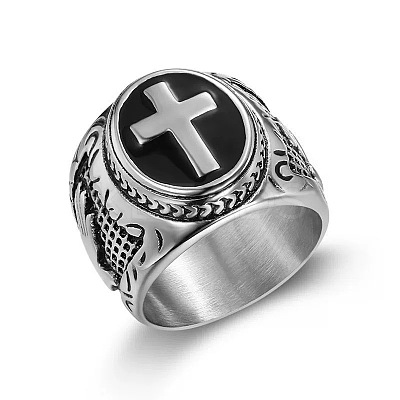 304 Stainless Steel Hand of God Figer Rings for Men FS-WG7F807-10-1