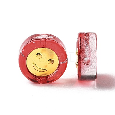 Transparent Spray Painted Glass Beads GLAA-I050-15I-1