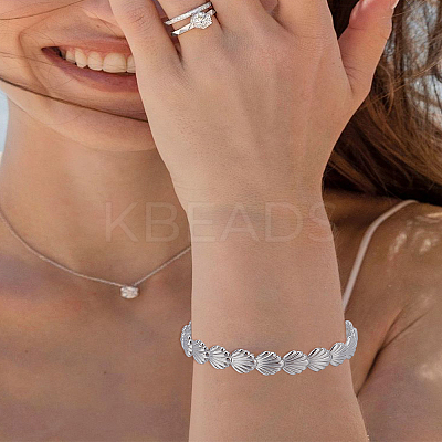1Pc Stainless Steel Open Cuff Bangles for Women BJEW-LP0003-48A-1