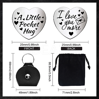 Heart Double-Sided Engraved Stainless Steel Commemorative Decision Maker Coin Set AJEW-GL0002-01K-1