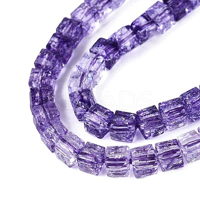 Crackle Transparent Glass Beads Strands GLAA-N062-4mm-10-1