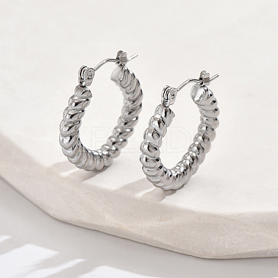 Non-Tarnish 304 Stainless Steel Hoop Earrings YY3113-1-1