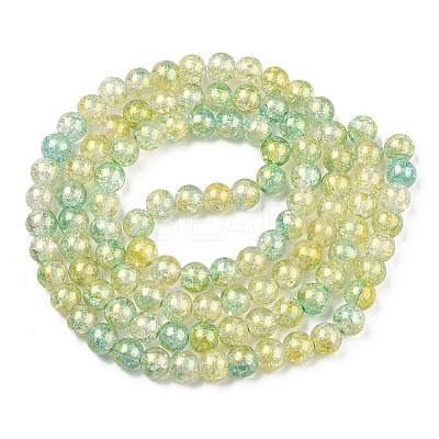 Baking Paint Crackle Glass Bead Strands DGLA-R053-05F-1