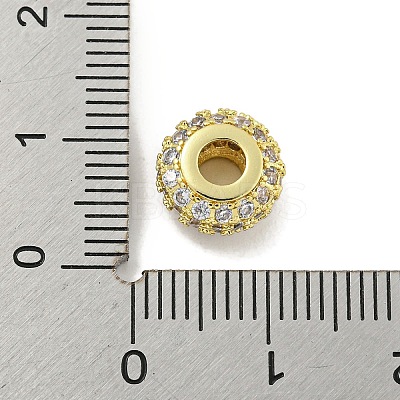 Rack Plating Brass Micro Pave Cubic Zirconia Beads KK-B091-03G-01-1