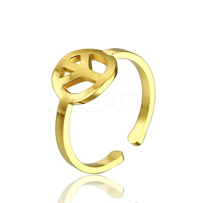 Simple 304 Stainless Steel Adjustable Cuff Rings for Women WT4746-3-1