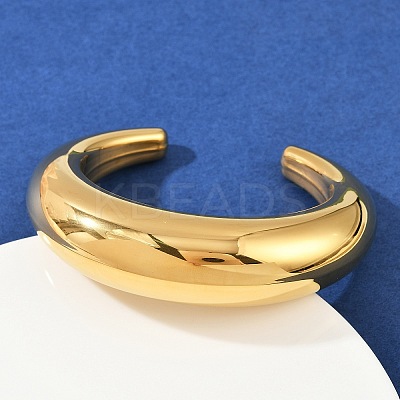 304 Stainless Steel Cuff Bangle for Women BJEW-K281-01G-1