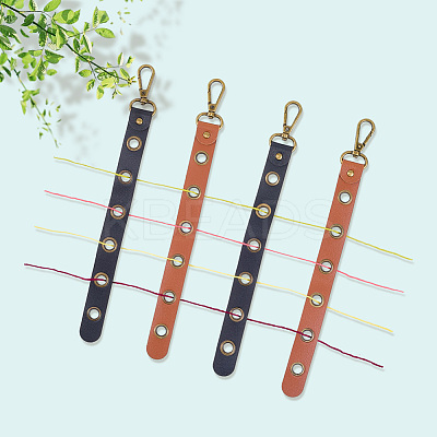 4Pcs 2 Colors Alloy Leather Threader AJEW-CL0001-16-1