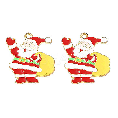 Rack Plating Alloy Enamel Pendants LS-ENAM-N060-04LG-1