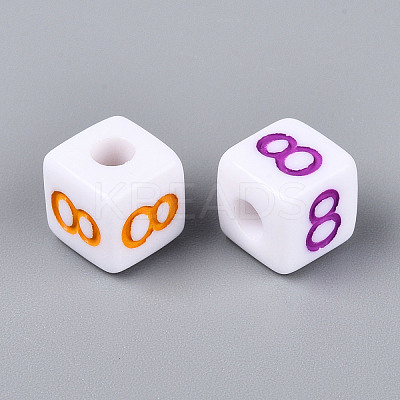 Opaque Acrylic European Large Hole Beads SACR-N020-01A-09-1