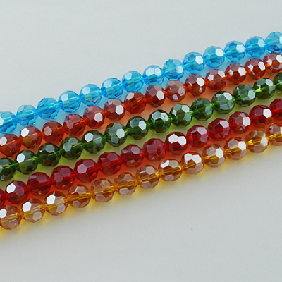 Electroplate Glass Bead Strands EGLA-R015-8mm-M-1