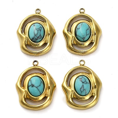 Dyed Synthetic Turquoise Pendants STAS-H438-10G-03-1