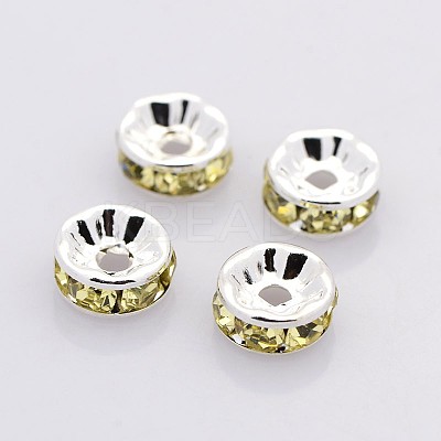 Brass Grade A Rhinestone Spacer Beads RB-A014-Z6mm-13S-1