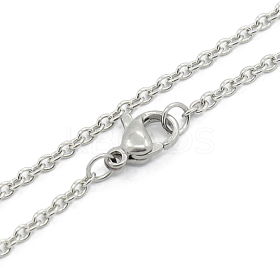 Non-Tarnish Unisex 304 Stainless Steel Cable Chain Necklace with Lobster Claw Clasps STAS-O037-83P-04-1