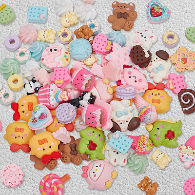 100Pcs Opaque Resin Cabochons CRES-SP0001-15-1