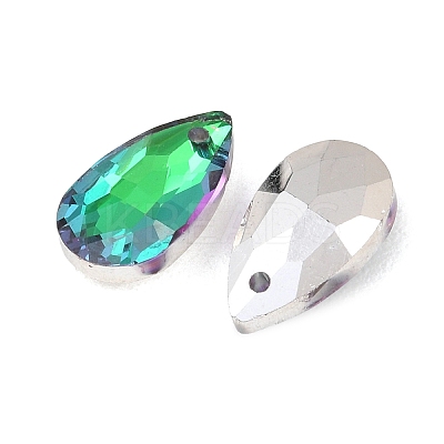 Faceted Teardrop Glass Pendants GLAA-O008-A21-1