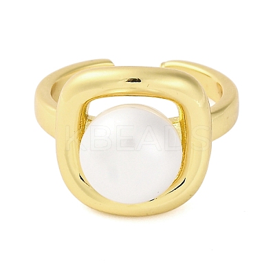 Brass Square Open Cuff Rings RJEW-R100-01G-1