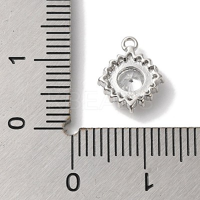 Brass Micro Pave Clear Cubic Zirconia Pendants KK-S391-01P-1