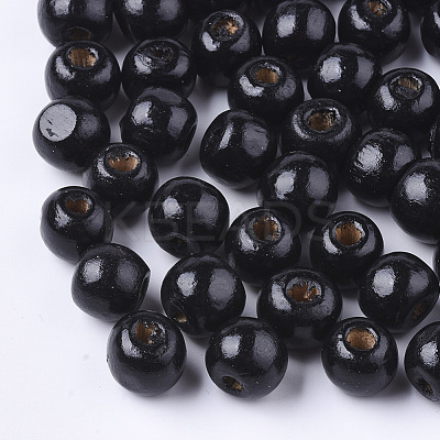 Dyed Natural Wood Beads WOOD-Q006-10mm-14-LF-1