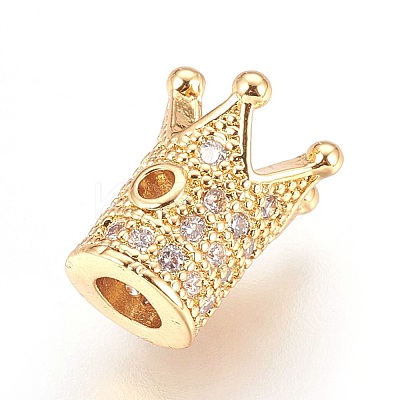 Brass Micro Pave Cubic Zirconia Beads LS-ZIRC-F088-029G-1