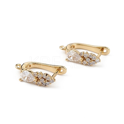 Brass Teardrop Hoop Earring Findings ZIRC-L097-055G-1