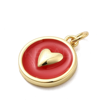 Brass Enamel Pendants KK-P338-35A-G-1