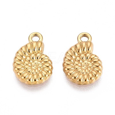 304 Stainless Steel Conch Shaped Charms STAS-T067-54G-1