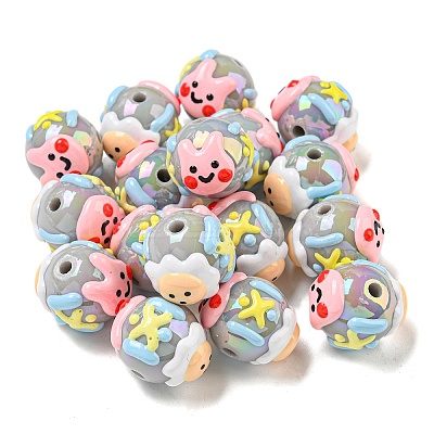 Hand Painted Acrylic with Enamel Beads MACR-D031-05-1
