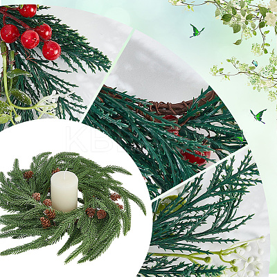 PP Plastic and Foam and Wire Christmas Wreath AJEW-WH20060-21-1