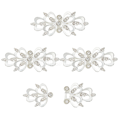 4Pcs Zinc Alloy Rhinestone Snap Lock Clasps FIND-FG0003-45B-1