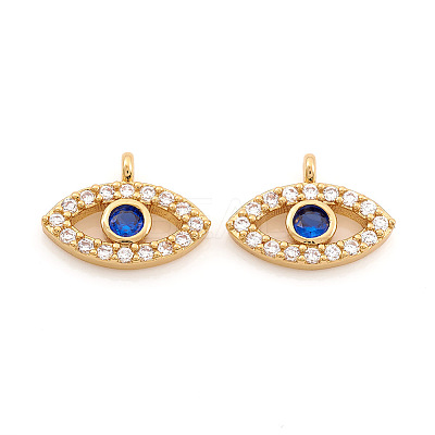 Brass Micro Pave Cubic Zirconia Charms X-ZIRC-G169-07G-1