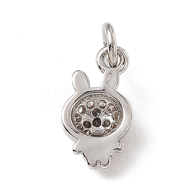 Brass Micro Pave Cubic Zirconia Charms ZIRC-F132-78P-1