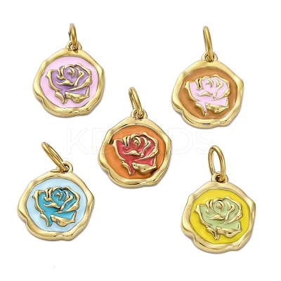 304 Stainless Steel Enamel Pendants STAS-M110-05G-1
