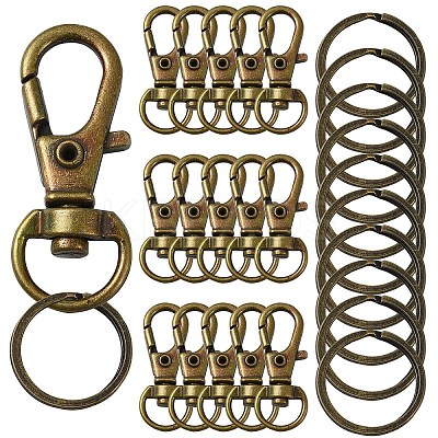 DIY Alloy Swivel Lobster Claw Clasps & Iron Split Key Rings Keychain Finding Kits DIY-YW0010-44AB-1
