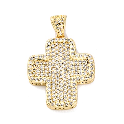 Brass Micro Pave Cubic Zirconia Pendants KK-S510-48G-05-1