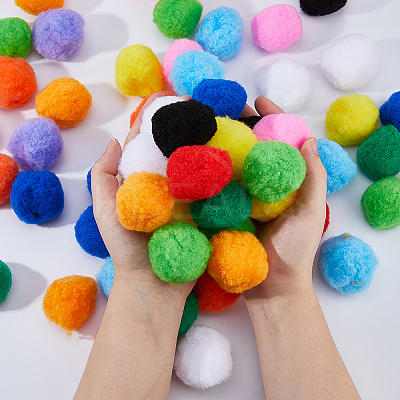 72Pcs 12 Colors Polypropylene Pompom Ball DIY-FH0010-22-1
