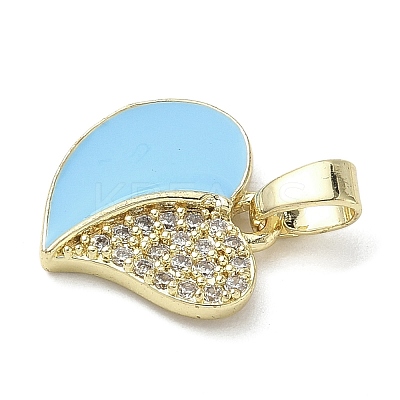 Brass Micro Pave Cubic Zirconia Enamel Pendants LS-KK-L248-20G-1