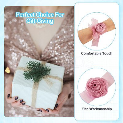 4Pcs 4Colors Cloth Rose Ribbon Chokers FIND-TA0002-27-1
