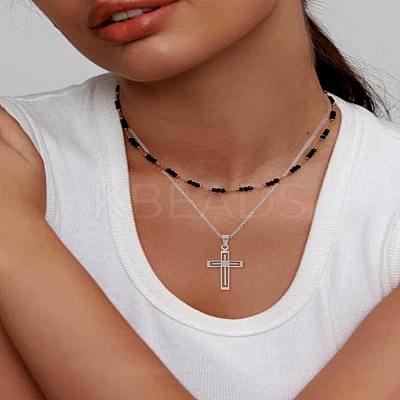 4Pcs 201 Stainless Steel Cross Pendants STAS-LP0002-83-1