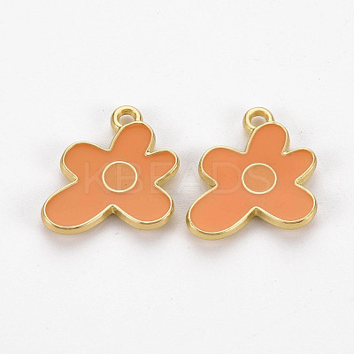 Rack Plating Light Gold Alloy Enamel Pendants ENAM-Q444-013E-RS-1