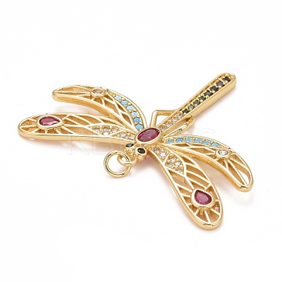 Rack Plating Brass Colorful Cubic Zirconia Pendants X-KK-M229-03G-1