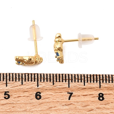 Brass Stud Earrings EJEW-C158-11C-G-1