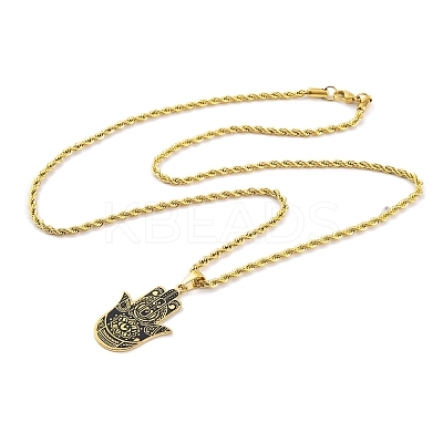 304 Stainless Steel Enamel Necklaces NJEW-Q338-02G-1