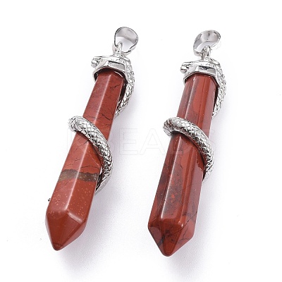 Natural Red Jasper Big Pointed Pendants G-F696-B03-1