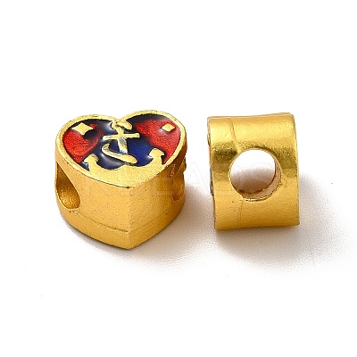 Rack Plating Alloy Enamel European Beads PALLOY-E006-17MG-01-1