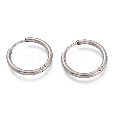 Tarnish Resistant 304 Stainless Steel Needle with 201 Stainless Steel Ring Huggie Hoop Earrings EJEW-L256-02A-P-1