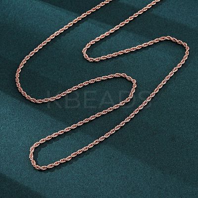 Brass Rope Chains Necklaces for Women NJEW-D302-03RG-1