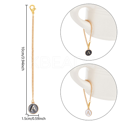 Flat Round with Letter Alloy Enamel Wine Glass Charms AJEW-AB00184-01-1