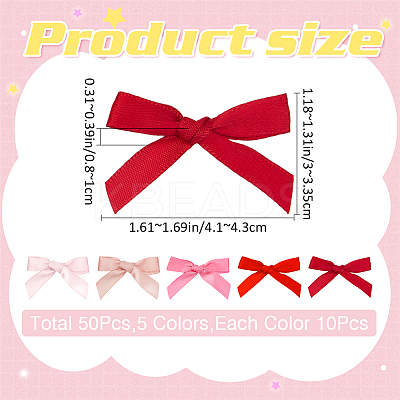 Bowknot Polyester Alligator Hair Clips AJEW-CP0008-35A-1