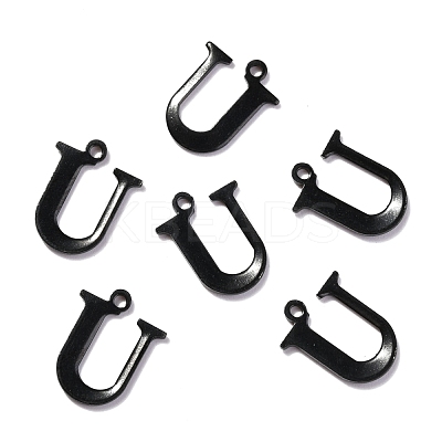 304 Stainless Steel Alphabet Charms STAS-H122-U-EB-1